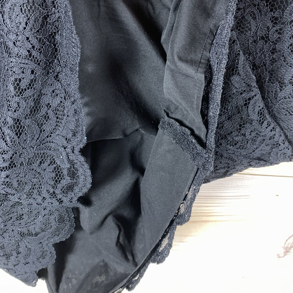 CeCe by Cynthia Steffe Dress 4 Black Lace Overlay A Line Scallops Y2K Glam Fairy - Picture 5 of 9